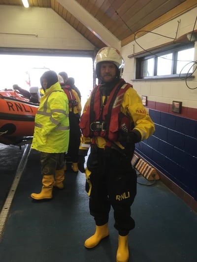 Dr Stephen, ready for lifeboat action